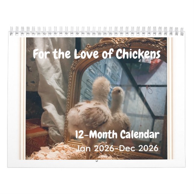 Calendário For the Love of Chickens 2026 Calendar (Capa)