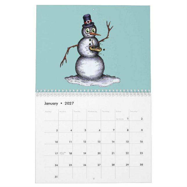 Calendário Fora do trajeto batido - arte estranha (Jan 2027)