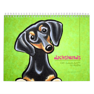 Calendário Fora-Trela Art™ Vol 1 dos Dachshunds