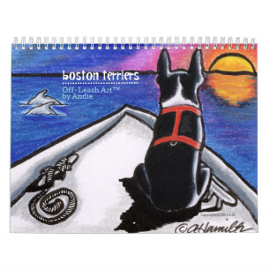 Calendário Fora-Trela Art™ Vol 1 dos terrier de Boston