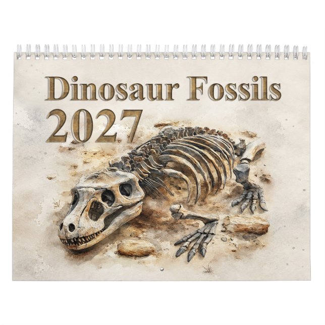 Calendário Fósseis de Dinossauros – Fóssil Pré-Histórico 2027 (Capa)