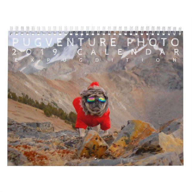 Calendário Foto 2019 de Pugventure: Expugdition (Capa)