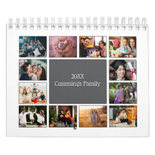 Calendário Foto da capa branco moderno personalizado