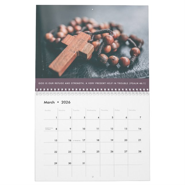 Calendário Foto da Família de Salmos Cristãos Religiosos Pers (Mar 2026)