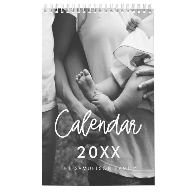 Calendário Foto da família do script moderno 2026 (Capa)