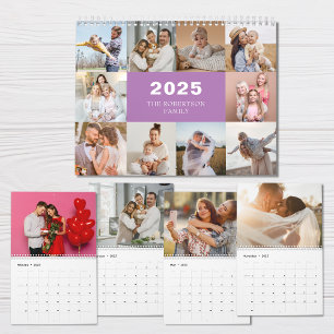 Calendário Foto da família moderna de colagem personalizada 2