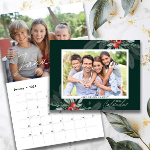Calendário Foto da família moderna de script de escrita manua