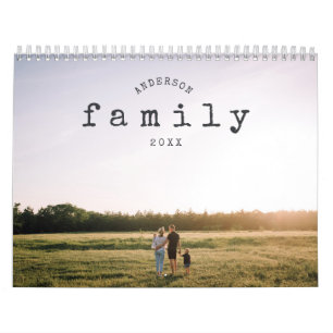 Calendário Foto da família moderna minimalista de máquina de 