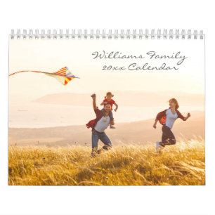 Calendário Foto da família personalizada simples de script mo