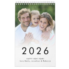 Calendário Foto da família simples por mês Nome 2026