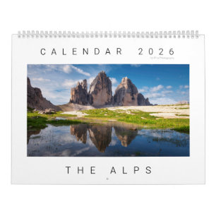 Calendário foto da natureza e paisagem dos Alpes de 2026