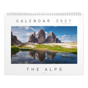 Calendário foto da natureza e paisagem dos Alpes de 2027