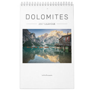 Calendário foto da natureza e paisagem dos Dolomitas de 2027