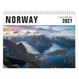 Calendário foto da paisagem da Noruega de 2027