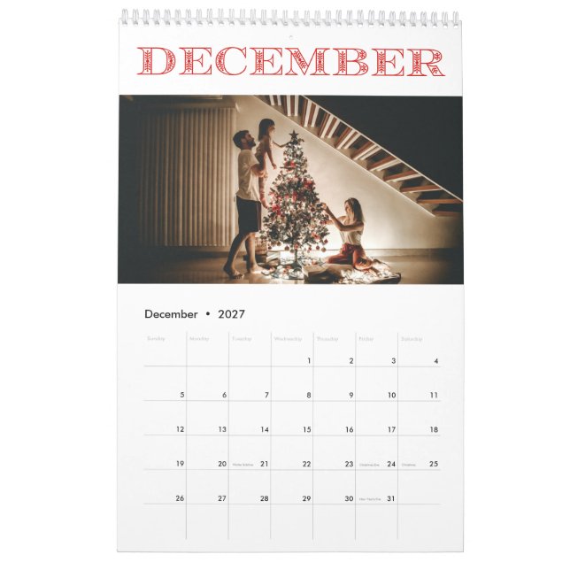 Calendário Foto de 12 meses (Dez 2027)