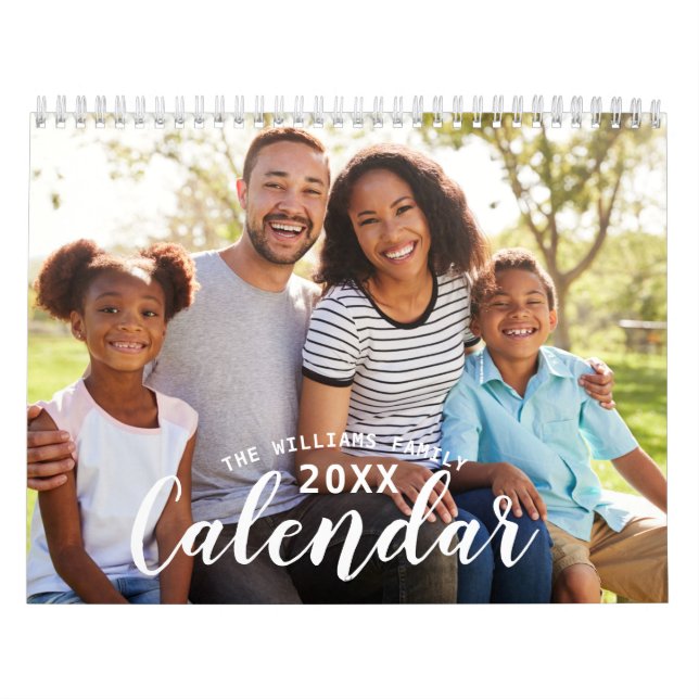 Calendário Foto de família personalizada 2026 com fonte moder (Capa)