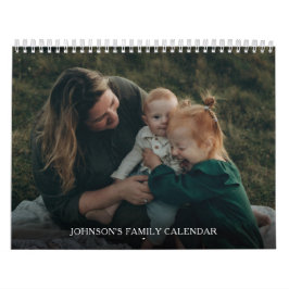Calendário Foto de Família Simples e Elegante