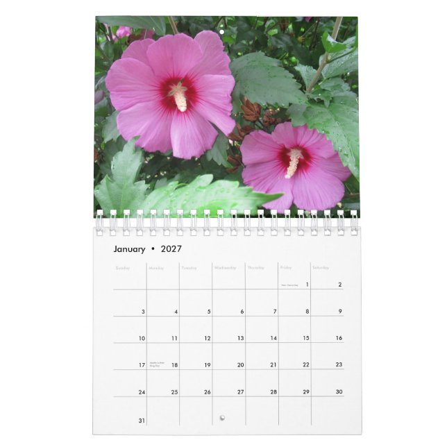 Calendário Foto de Flor bonito (Jan 2027)