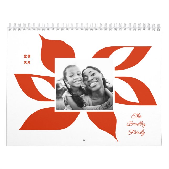 Calendário Foto de Natal Graphic Poinsettia (Capa)