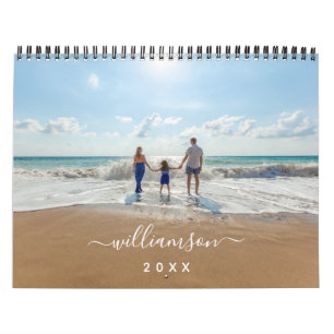 Calendário Foto do DIY personalizada do ano do nome editável