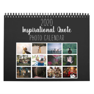 Calendário Foto do Inspiration 2020 Preto Moderno