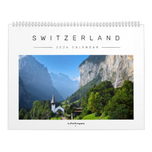 Calendário Foto elegante da paisagem suíça e da natureza de 2