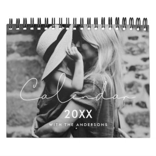 Calendário Foto minimalista da família manuscrita 2022