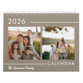 Calendário Foto Minimalista de Família Moderna 2026 