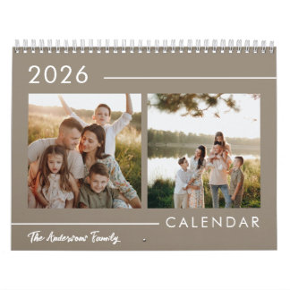 Calendário Foto Minimalista de Família Moderna 2026