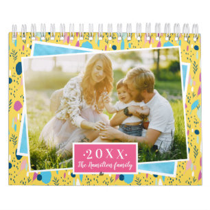 Calendário Foto Personalizada Cores Brilhantes 2021 Família