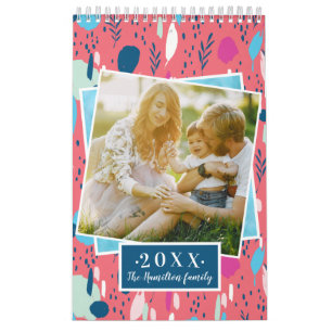 Calendário Foto Personalizada Cores Brilhantes 2022 Família