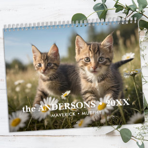 Calendário Foto Personalizada Da Família Cat Lovers 2026