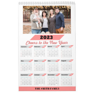 Calendário Foto personalizada da família moderna 2023 com cal