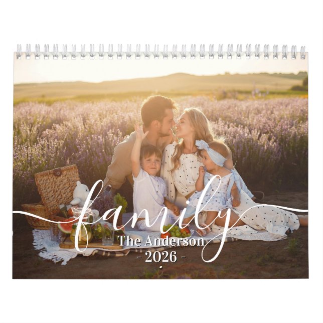 Calendário Foto Personalizada da Família | Personalizado 2026 (Capa)