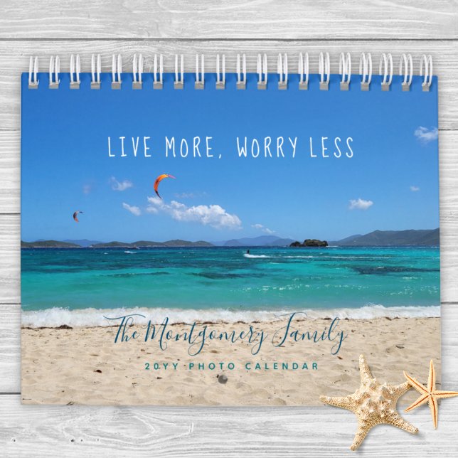 Calendário Foto Personalizada da Praia Tropical 2026 (Personalized Tropical Beach Photo Calendar)