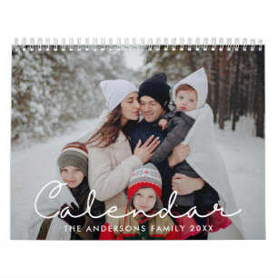 Calendário Foto personalizada de roteiro minimalista de 2026