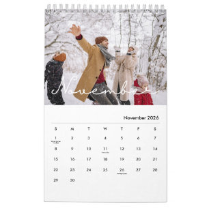 Calendário Foto personalizada de roteiro minimalista de 2026