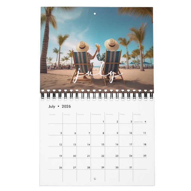 Calendário Foto Personalizada Elegante 2026 Cria A Sua Famíli (Jul 2026)