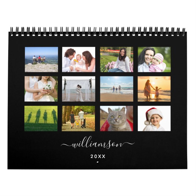 Calendário Foto personalizada minimalista moderna DIY (Capa)