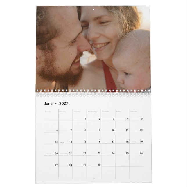 Calendário Foto personalizada moderna 2024 Cria sua própria f (Jun 2027)