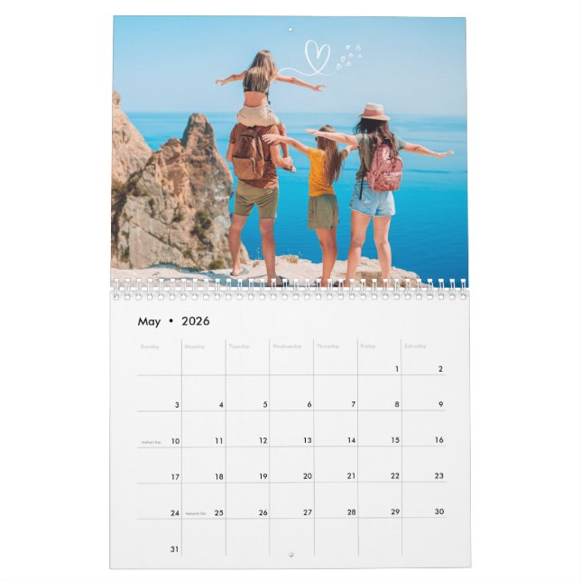 Calendário Foto personalizada moderna 2024 Cria sua própria f (Maio 2026)