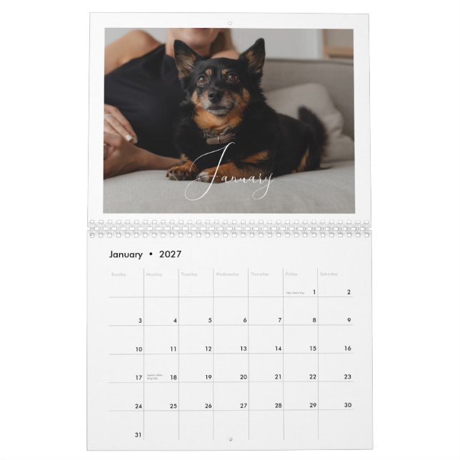 Calendário Foto Personalizada Moderna Cria Seu Próprio Script (Jan 2027)