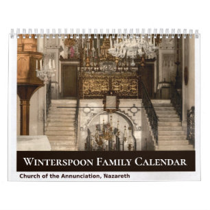 Calendário Foto Religiosa Cristã Família Vintage