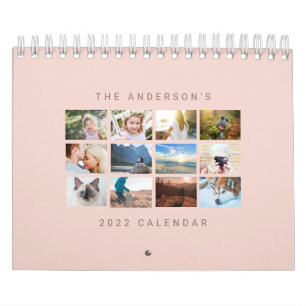 Calendário Foto rosa 2022 Blush minimalista personalizada sim