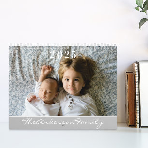 Calendário Foto simples da família Elegant