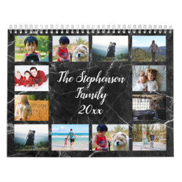 Calendário Fotografia da família moderna Marble