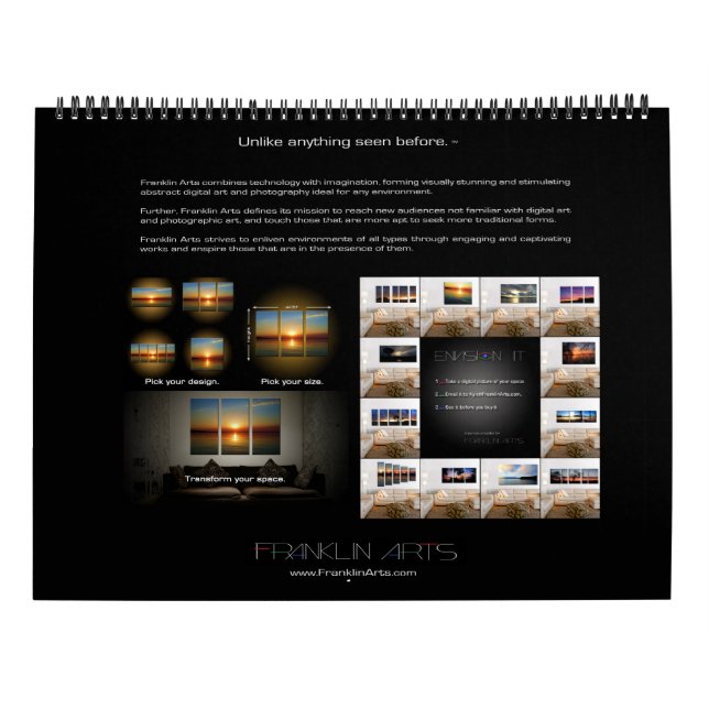 Calendário Fotografia da paisagem & da natureza por artes de (Verso)