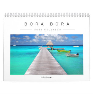 Calendário fotografia da paisagem de Bora Bora de 2026