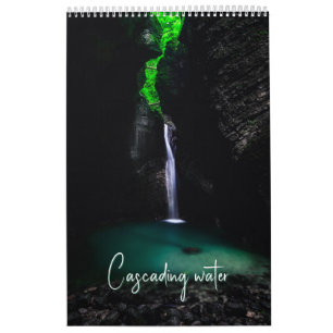 Calendário Fotografia de cachoeiras de água em cascata