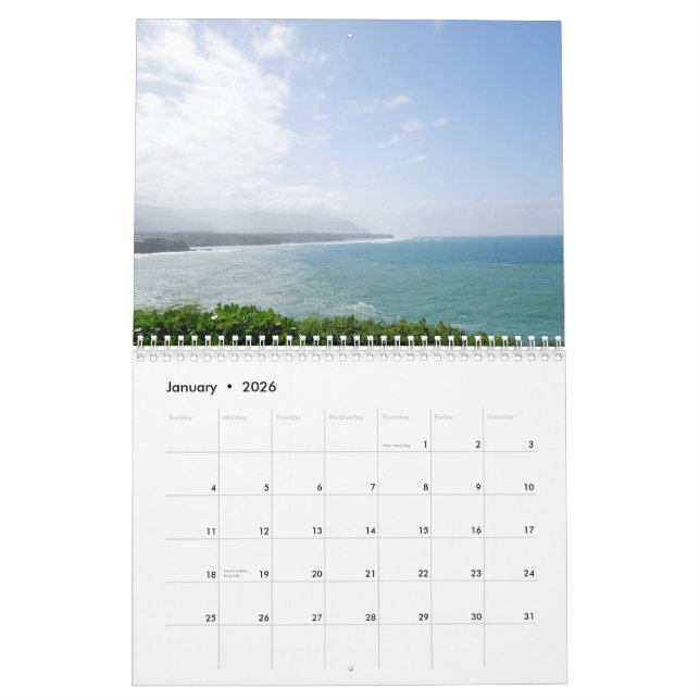 Calendário Fotografia Kauai Hawaii (Jan 2026)